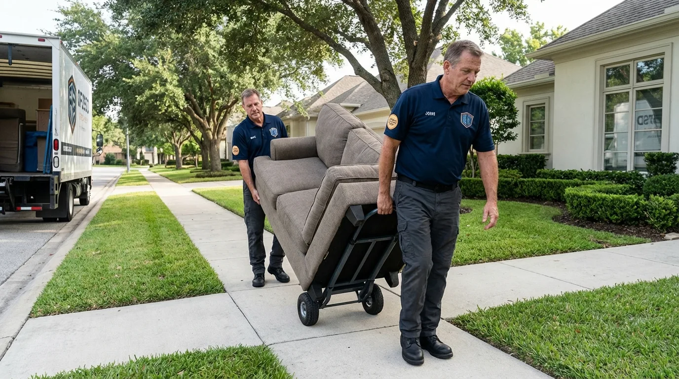 Local residential moving crew loading furniture in Grand Meadow, MN